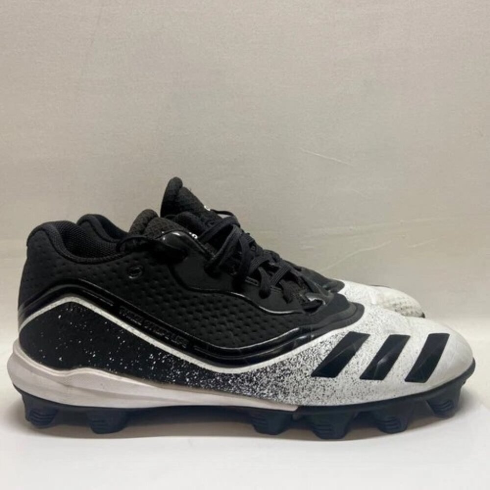 Adidas Icon Bounce Cleats Mens 7 Women 5.5 Black White Baseball Cleat SPG 753001